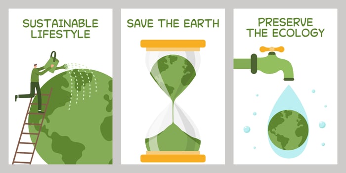 Sustainable lifestyle, save Earth vector