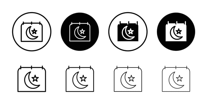 Ramadan Calendar Icon thin line illustration vector
