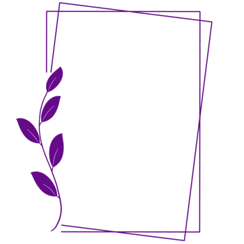 Purple rectangle frame with a purple plant png