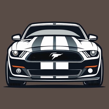A cartoon car with stripes on it vector
