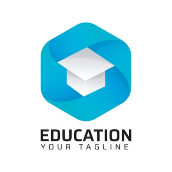 Premium Quality education college coaching academy abstract modern minimalist 3d colorful logo design template vector