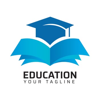 Education Hat Book Logo Design vector