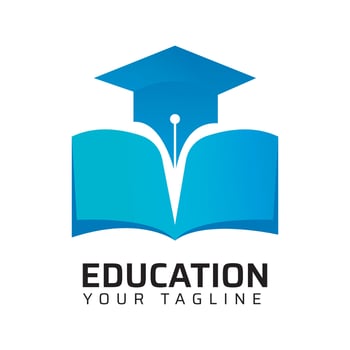 Education Hat Book Logo Design vector