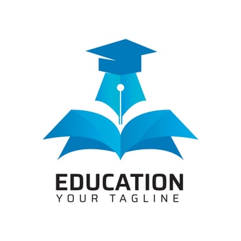 Education Book Pen Hat Logo Design vector