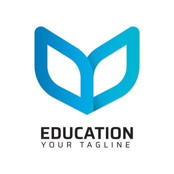Education Book Stroke Logo Design vector