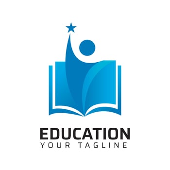 Man book and star education logo vector