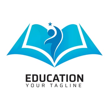 Book inside Man Education Logo vector