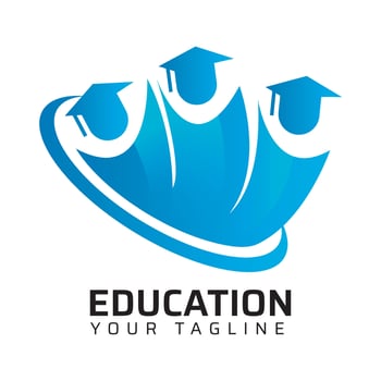 Hat man education logo template vector
