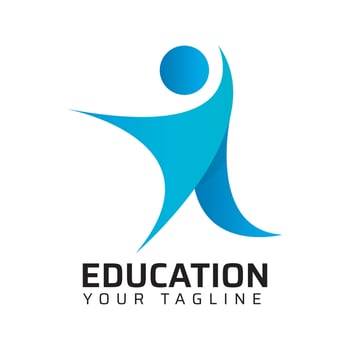 Man education logo design vector