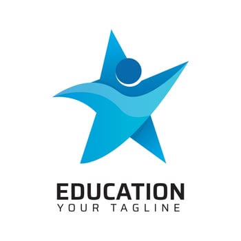 Man star education logo design vector