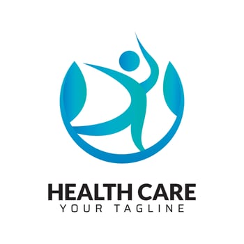 Circle man health care logo design vector