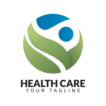 Man Circle Green Leaf Healthy Logo Design vector