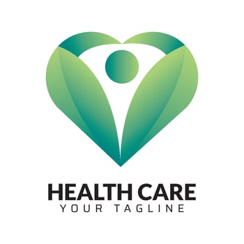 Health Care Man and Love Logo design vector