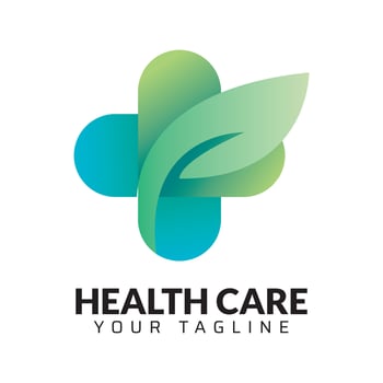 Green Cross Leaf Health Logo vector