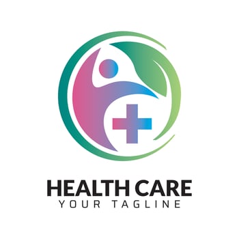 Cross Man Leaf Heath Care logo vector