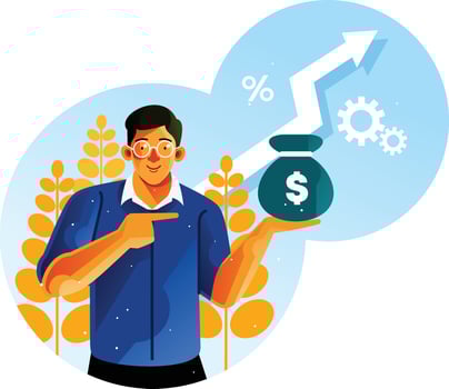 Successful entrepreneurs increase profits vector