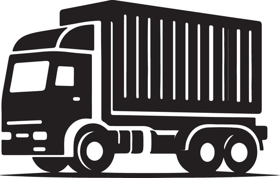 A black and white image of a truck vector