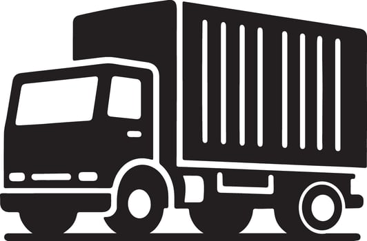 A black and white image of a truck vector
