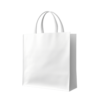 White paper bag on black background png