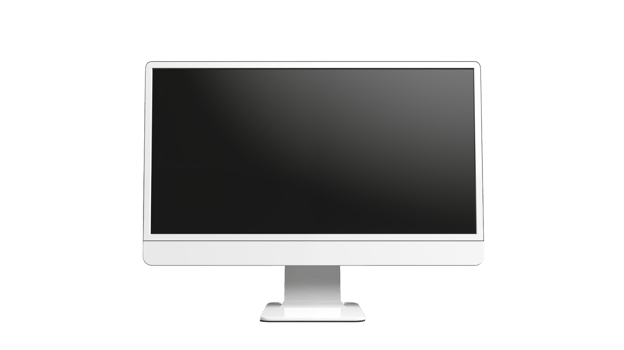 Modern Desktop Computer Monitor With Blank Screen On Transparent Background png