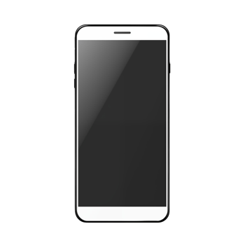 Black And White Smartphone With Blank Screen Isolated On Transparent Background png