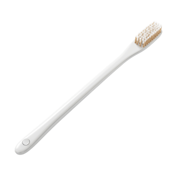 White Plastic Toothbrush With Soft Bristles On Transparent Background png