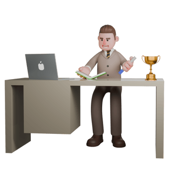 A male lawyer stands holding a pen in his left hand and a notebook in his right hand. Professional Male Lawyer png