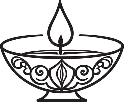 Diwali Oil Lamp Icons for Celebrating the Festival of Lights vector