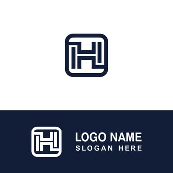 H logo monogram for business sign. vector