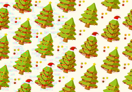 Christmas tree endless pattern with cartoon design style suitable for background, sticker, template. vector
