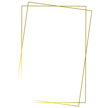 Gold rectangle frame on a transparent background png
