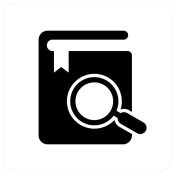 Search Book and find icon concept vector