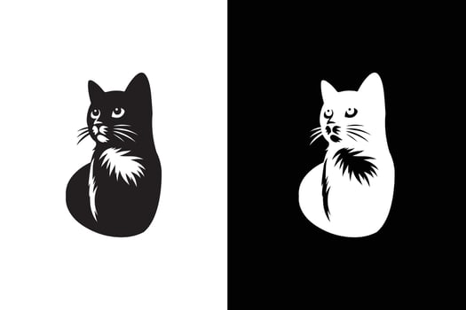 Cat silhouette. Cat shape icon illustration vector