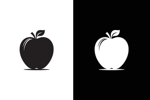 Apple icon illustration. Apple icon silhouette isolated illustration vector