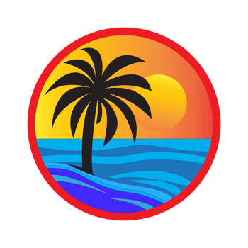 palm tree in the ocean at sunset png