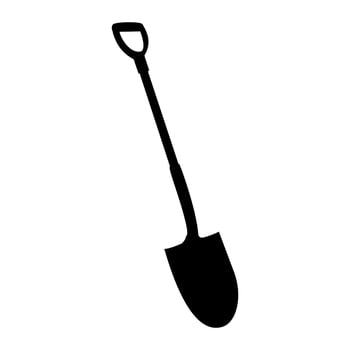 worker tools shovel silhouette vector
