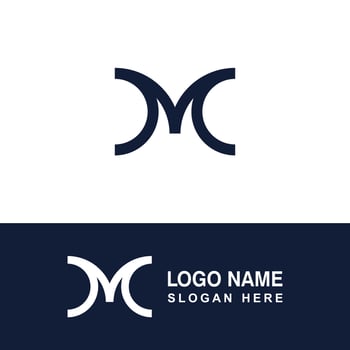Stylish logo template with letter M. vector