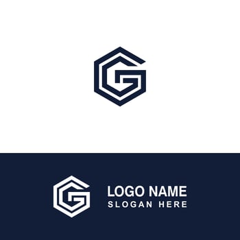 Creative G logo with hexagon concept. vector