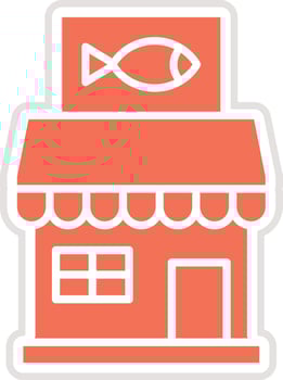 Fish shop Icon Design Illustration vector