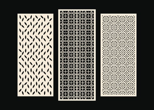 cutting geometric patterns and cnc floral design vector