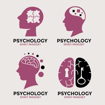 Set of collection Psychology and Therapy Emblem Idea Design vector