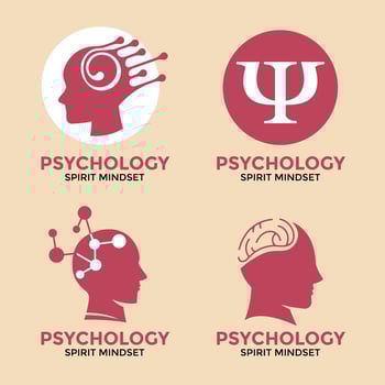 Set of collection Psychology and Therapy Emblem Idea Design vector
