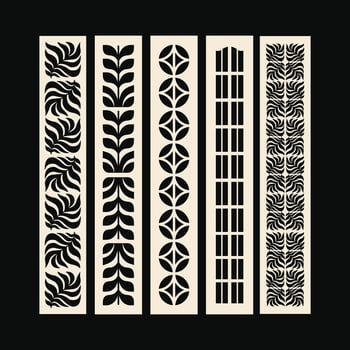 CNC Laser cutting panels template. Decorative die cut pattern vector
