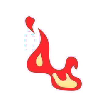 Simple flame icons in flat style. Cartoon campfire. vector