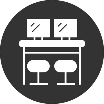 Co Work Space Glyph Multi Circle Icon vector