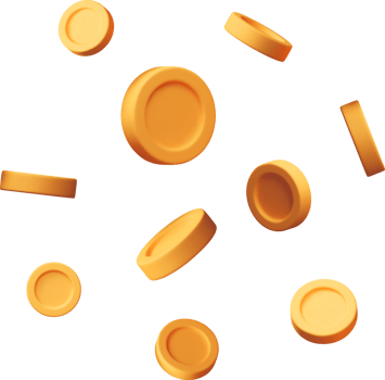 3d falling gold coins, money rain png