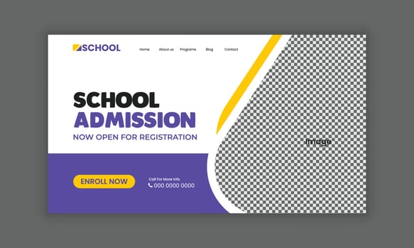 Creative kindergarten-filled web banner designs, playful website hero sections, and banner templates vector