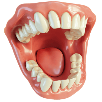 3D rendering of an open mouth transparent png