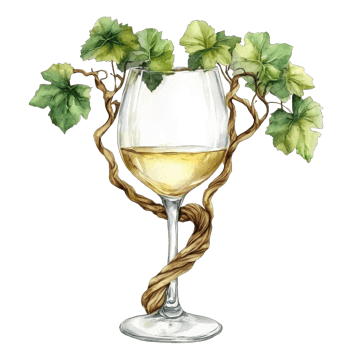 A unique wine glass entwined with vine leaves transparent png