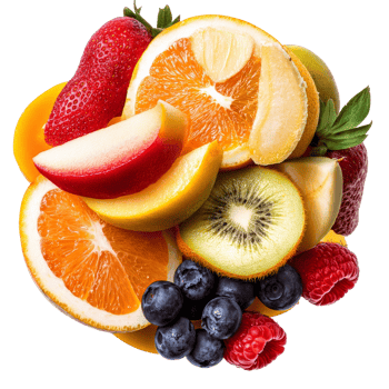 Fruit mix oranges, strawberries, kiwi transparent png